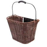 Panier avant pour vélo Raleigh Market, osier, avec crochets enduits de vinyle, brun Front_Angled_Left