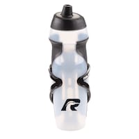 Raleigh Easy-Squeeze Bike Water Bottle w/Cage/Holder, Transculent, 20.2-oz