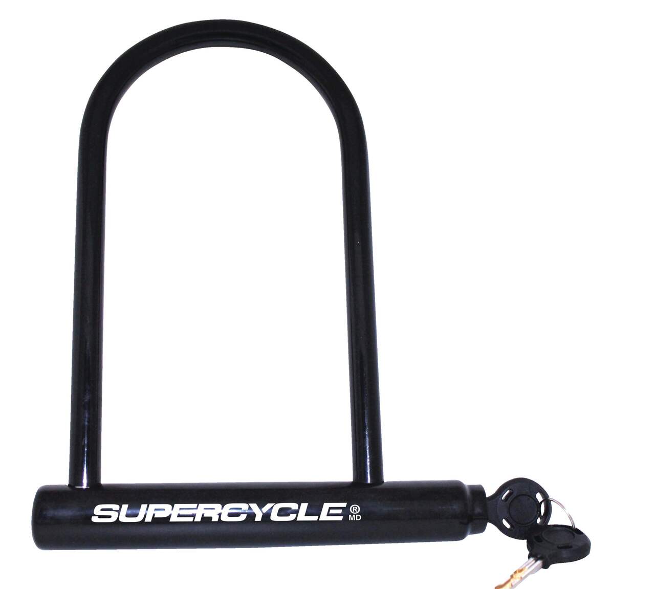Cadenas en U pour vélo Supercycle Flatkey en acier avec support de montage,  antivol, noir, 9 po
