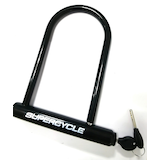 Supercycle Flatkey Steel Bike U-Lock Cable with Mounting Bracket, Black, 9-in Front_Three_Fourths_Angled_Left