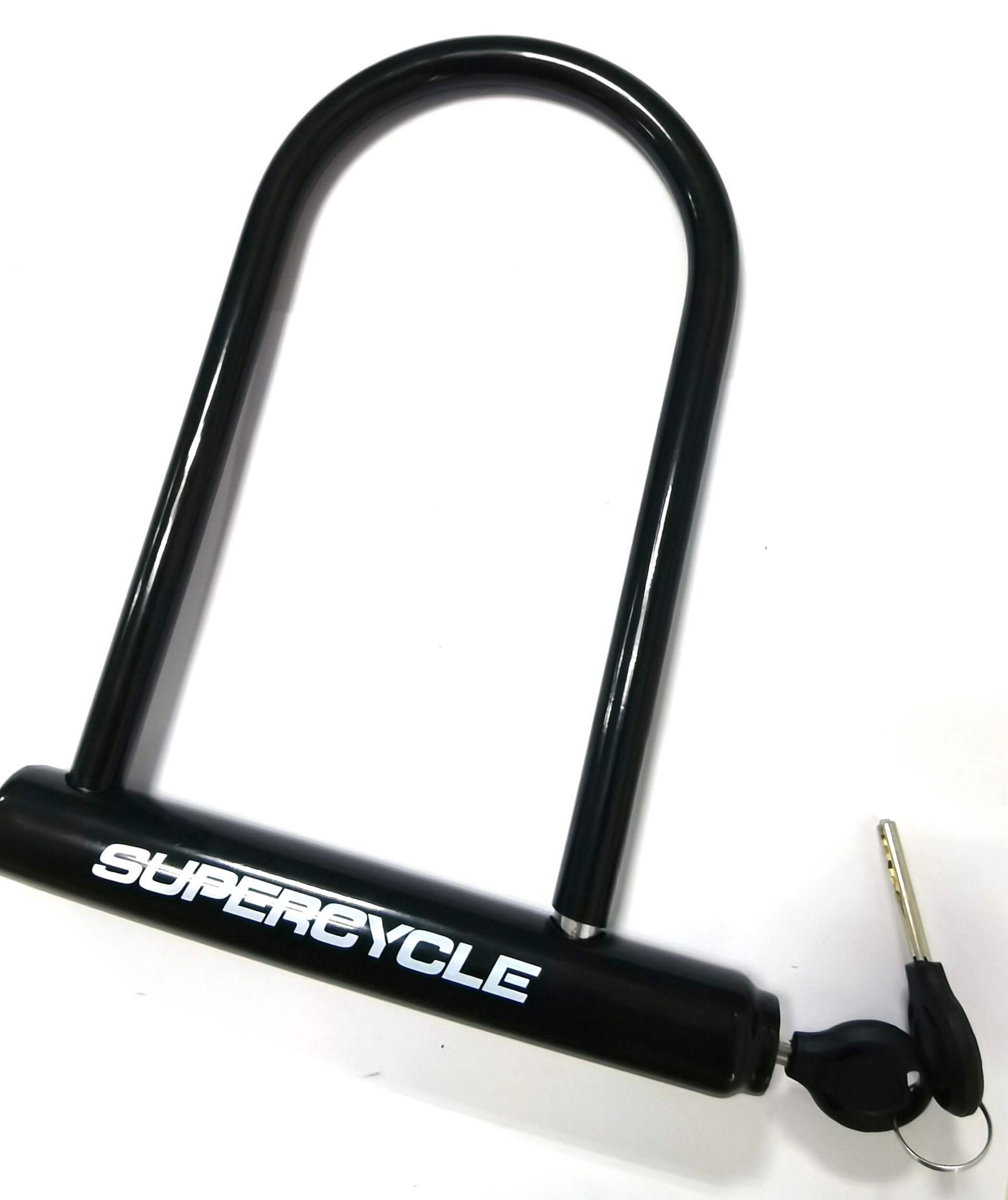 Supercycle Flatkey Steel Bike ULock Cable w/Mounting Bracket, AntiTheft, Black, 9in