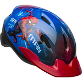 Marvel Spiderman Kids' Bike Helmet w/Adjustable Straps, Blue/Red, Ages 5-13 Front_Three_Fourths_Angled_Right