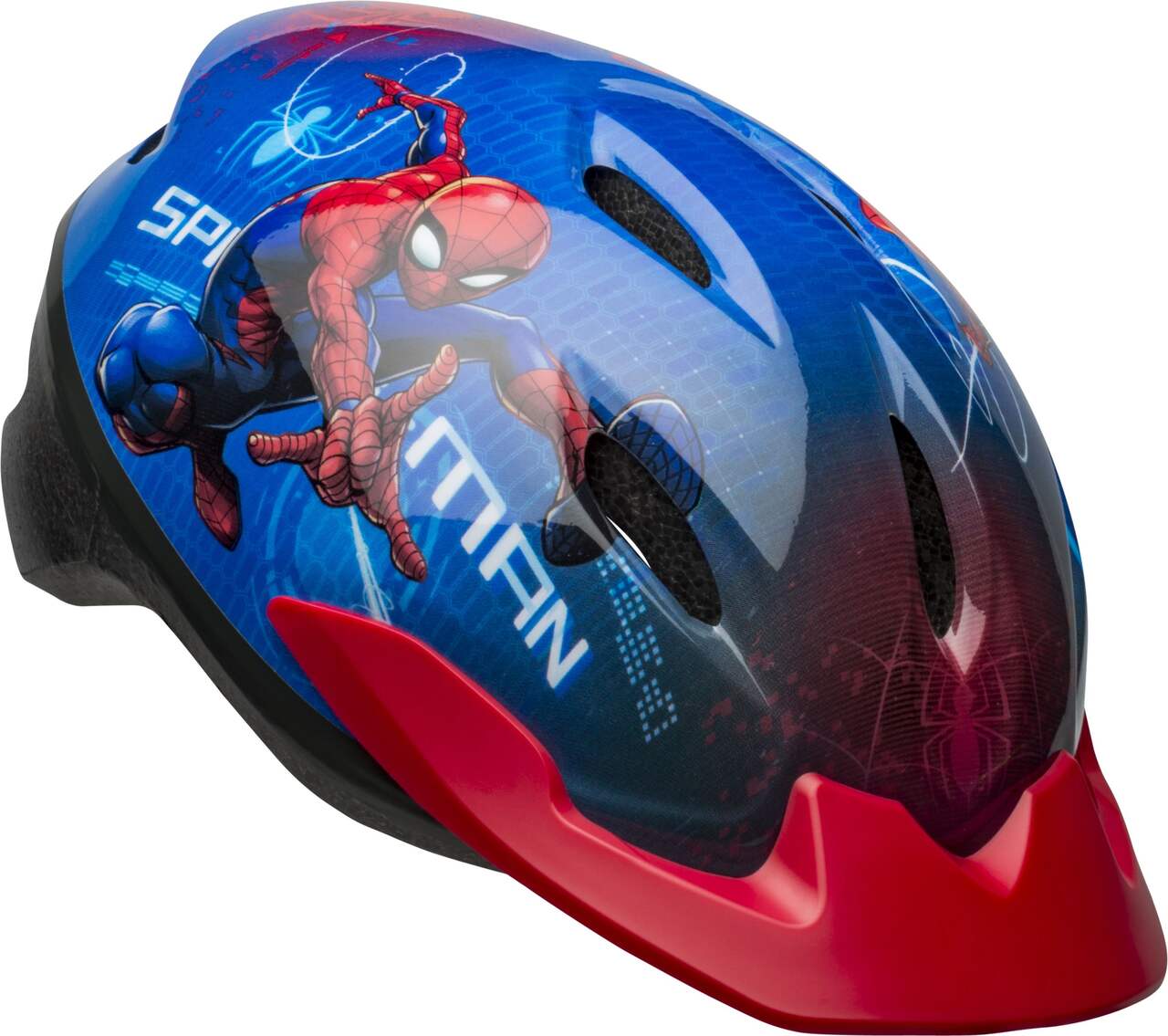 Casque de vélo Marvel Spiderman pour enfants avec sangles réglables,  bleu/rouge, 5 à 13 ans