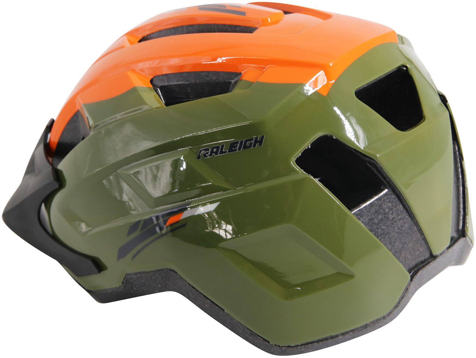 Raleigh Quest Adult Bike Helmet w Adjustable Straps For Men Orange Green Ages 18