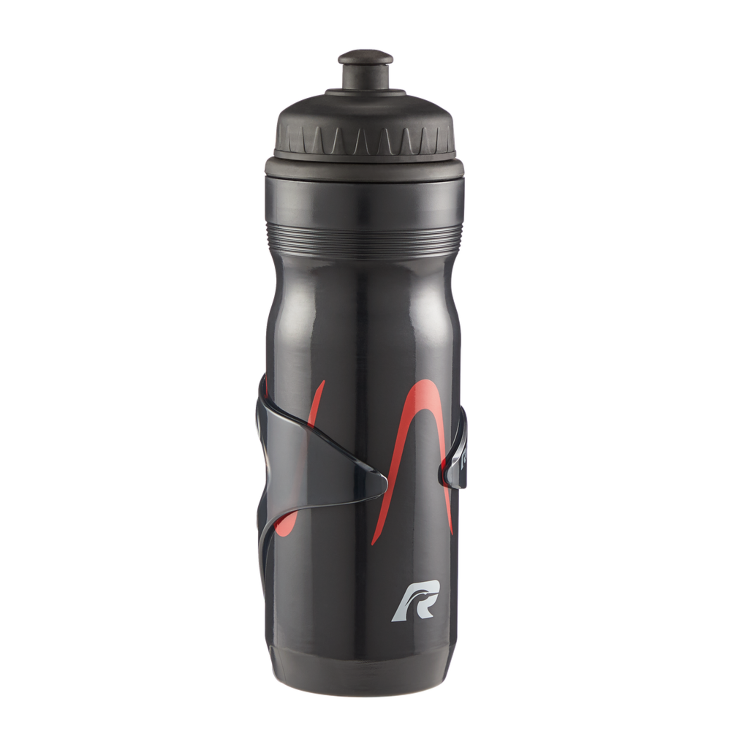 Raleigh High Flow Valve  Bike Water Bottle, Black Front_Three_Fourths_Angled_Right