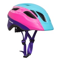 Raleigh Venture MIPS Road Bike Helmet, Child, Blue/Pink Front_Three_Fourths_Angled_Right