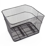 Supercycle Steel Rear Bike Basket w/Mounting Hardware, Black Front_Three_Fourths_Angled_Right