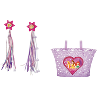 Disney Princess Plastic Kids' Handlebar Bike Basket, Weather-Resistant, Purple