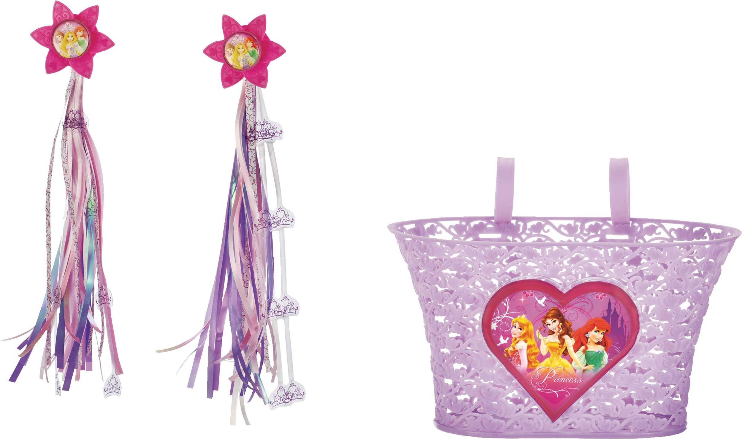 Panier de guidon pour enfants en plastique Princesse de Disney, résistant aux intempéries, violet Front_Elevated