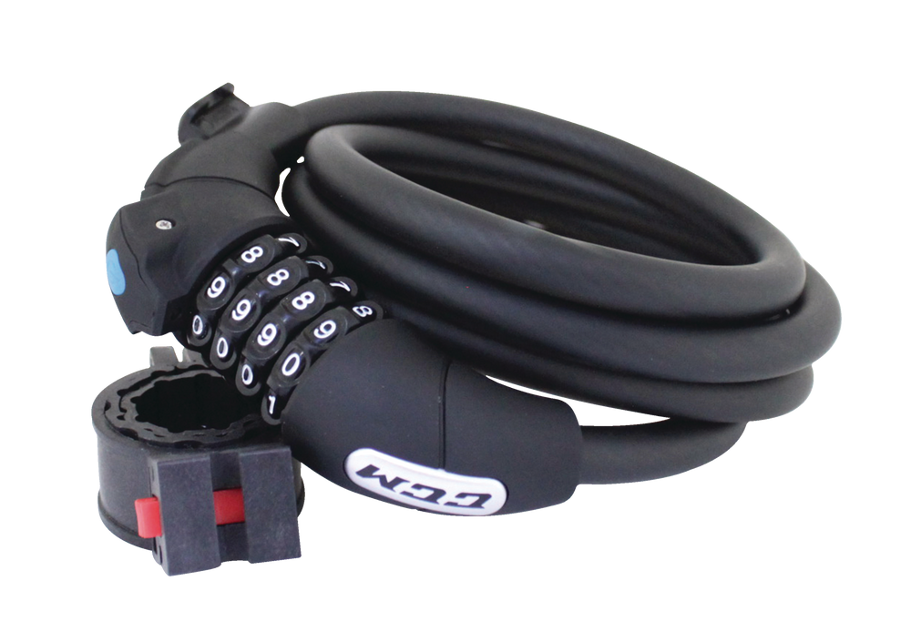 CCM Steel Bike Lock Cable w/Resettable 4Digit Dial Combination, Anti