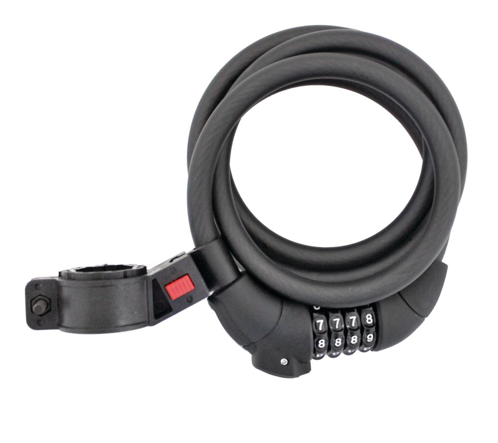 CCM Steel Bike Lock Cable w/Resettable 4Digit Dial Combination, Anti