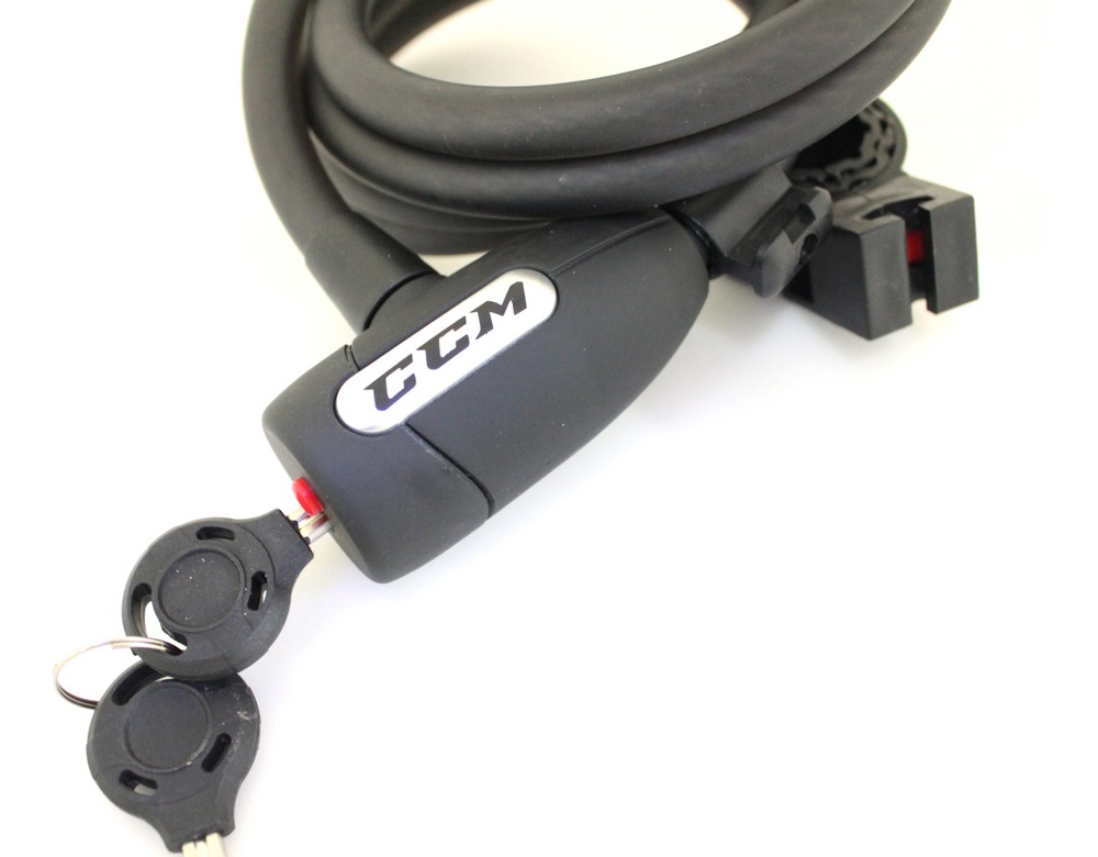 CCM Steel Bike Lock Cable w/Mounting Bracket & 2 Keys, AntiTheft, 6ft
