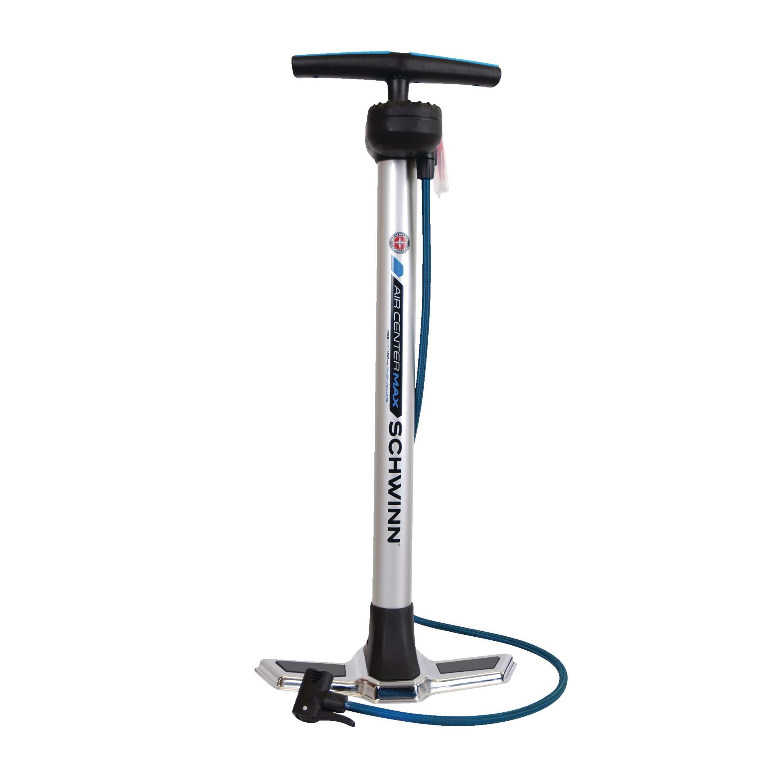 Schwinn Floor Bike Pump w/Gauge For Schrader & Presta Valves Head, 120 PSI Composite_or_Mixed