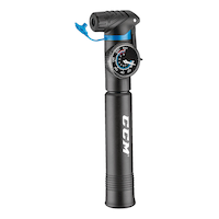 CCM 2-Stage Bike Frame Pump w/Gauge & Mounting Bracket For Schrader & Presta Valves Head Front_Angled_Left