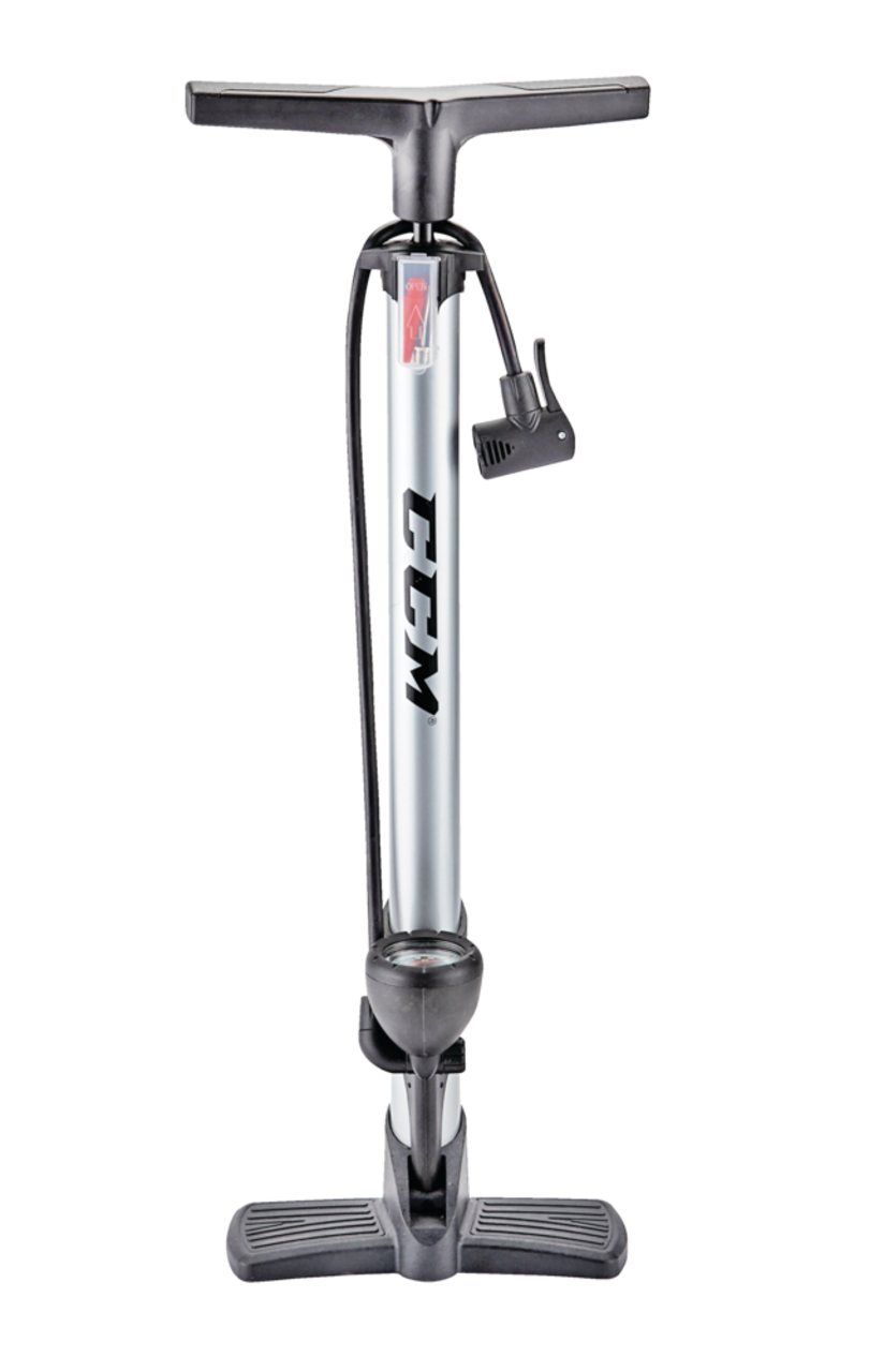 Pompe à vélo de sol CCM avec manomètre pour tête de valve Schrader