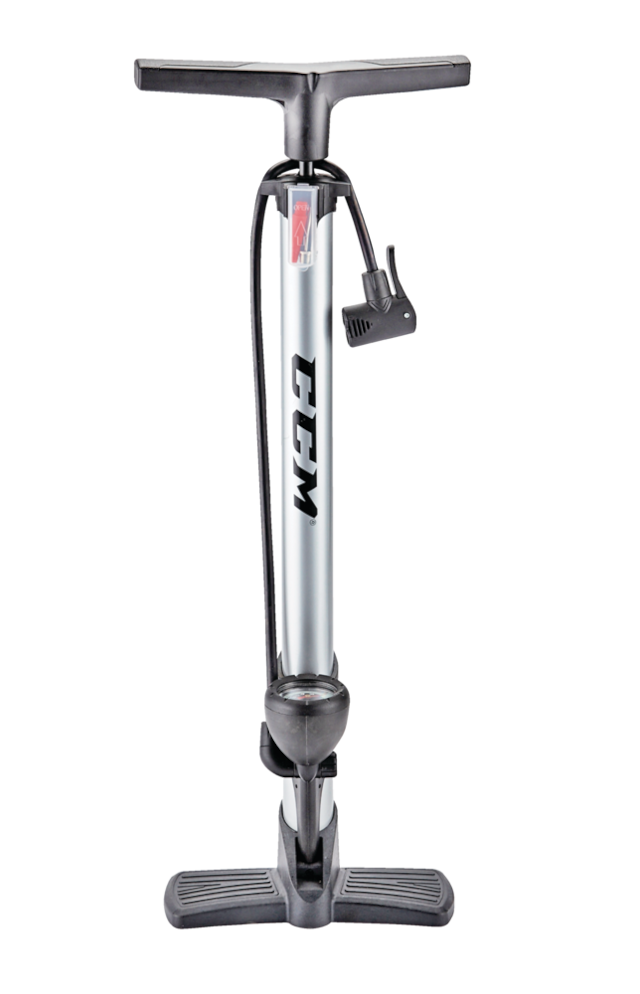 CCM Floor Bike Pump w/Gauge For Schrader & Presta Valves Head, 120 PSI