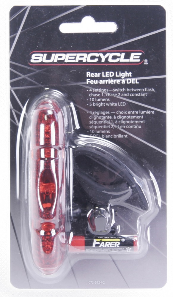 Supercycle Rear LED Bike Light, 4Settings, 10Lumens Canadian Tire
