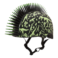 Raskullz T-Rex Bones Multi-Sport Toddler Bike Helmet w/Adjustable Straps, Black/Green, Ages 3+ Front_Angled_Left