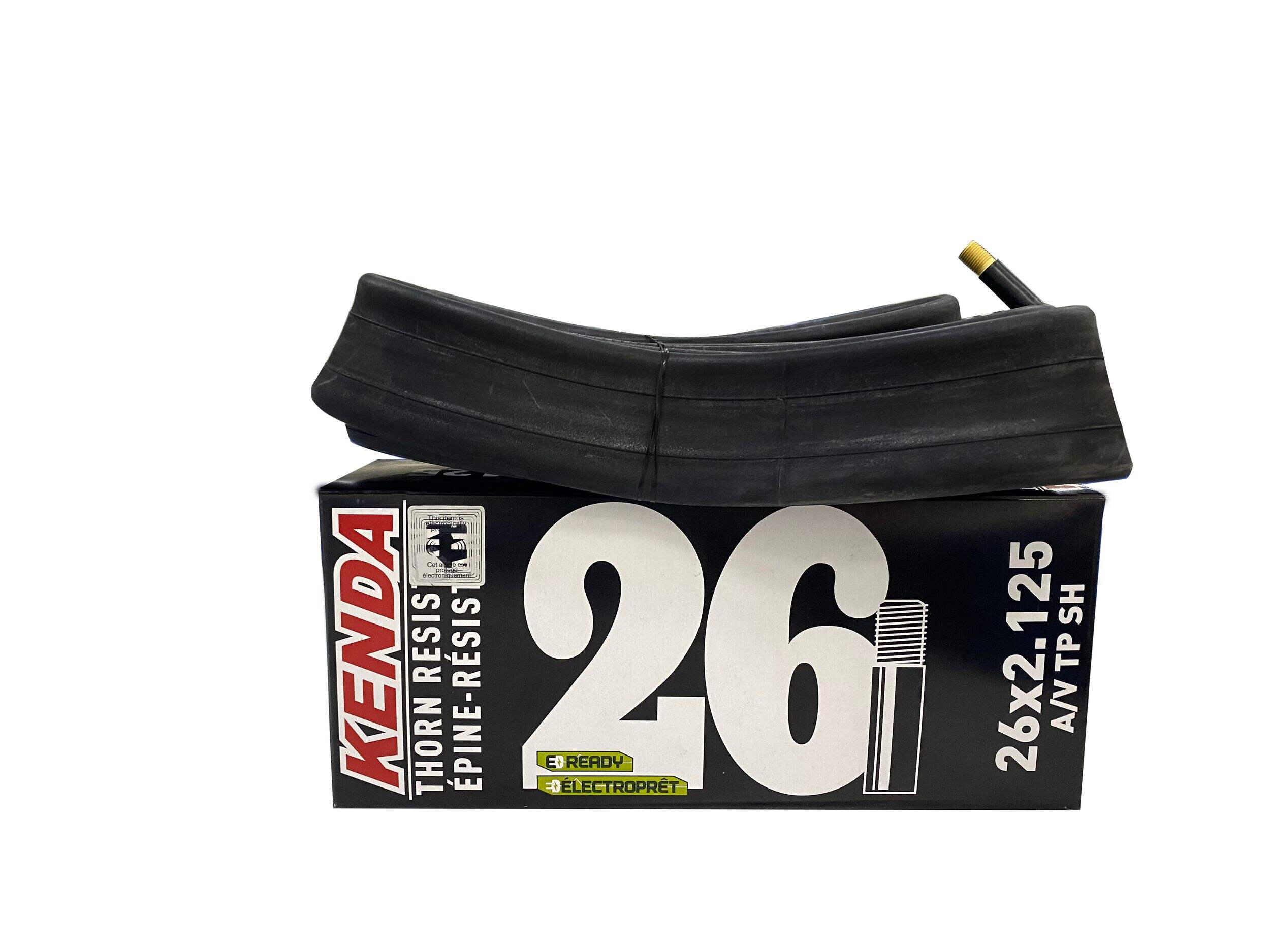 Chambre à air de vélo Kenda anti-perforation avec valve Schrader 26 x 2,125 po Front_Elevated