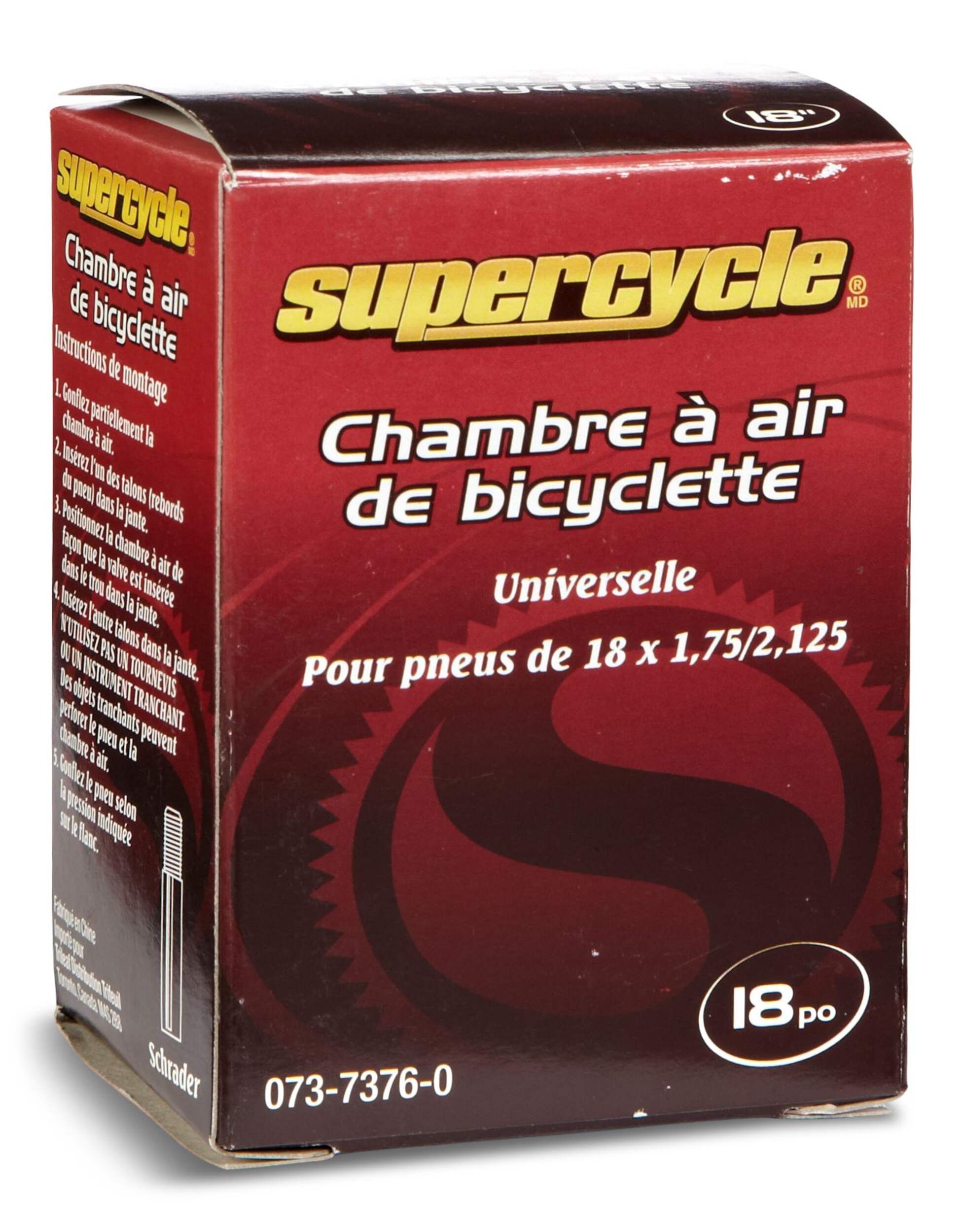 Chambre à air standard pour vélo Kenda, Valve Schrader, 18 X 1,75/2,15 po Front_Angled_Right