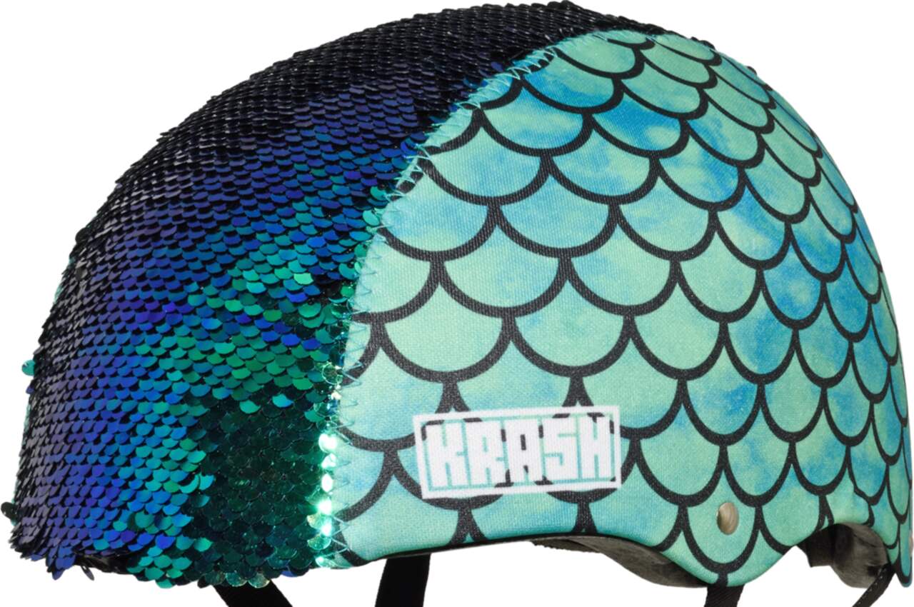 Krash Mermaid Flip Youth Bike Helmet w Adjustable Straps Green