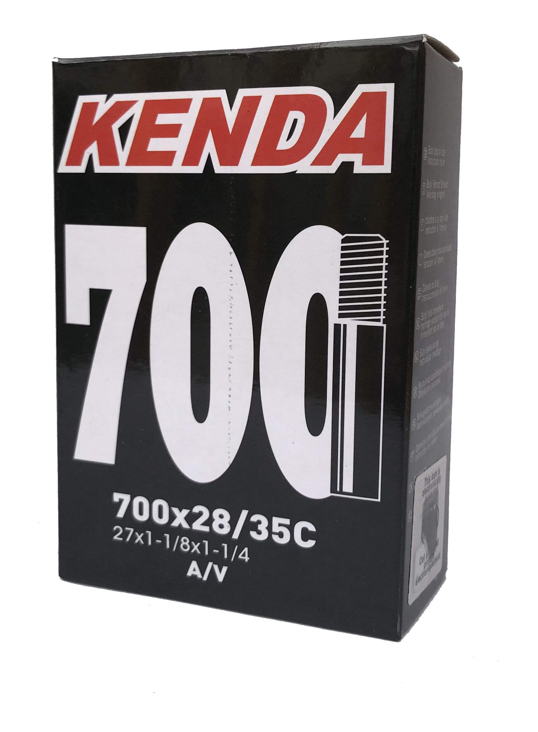 Chambre à air standard pour vélo Kenda, Valve Schrader, 700 x 28/35 C Front_Angled_Left