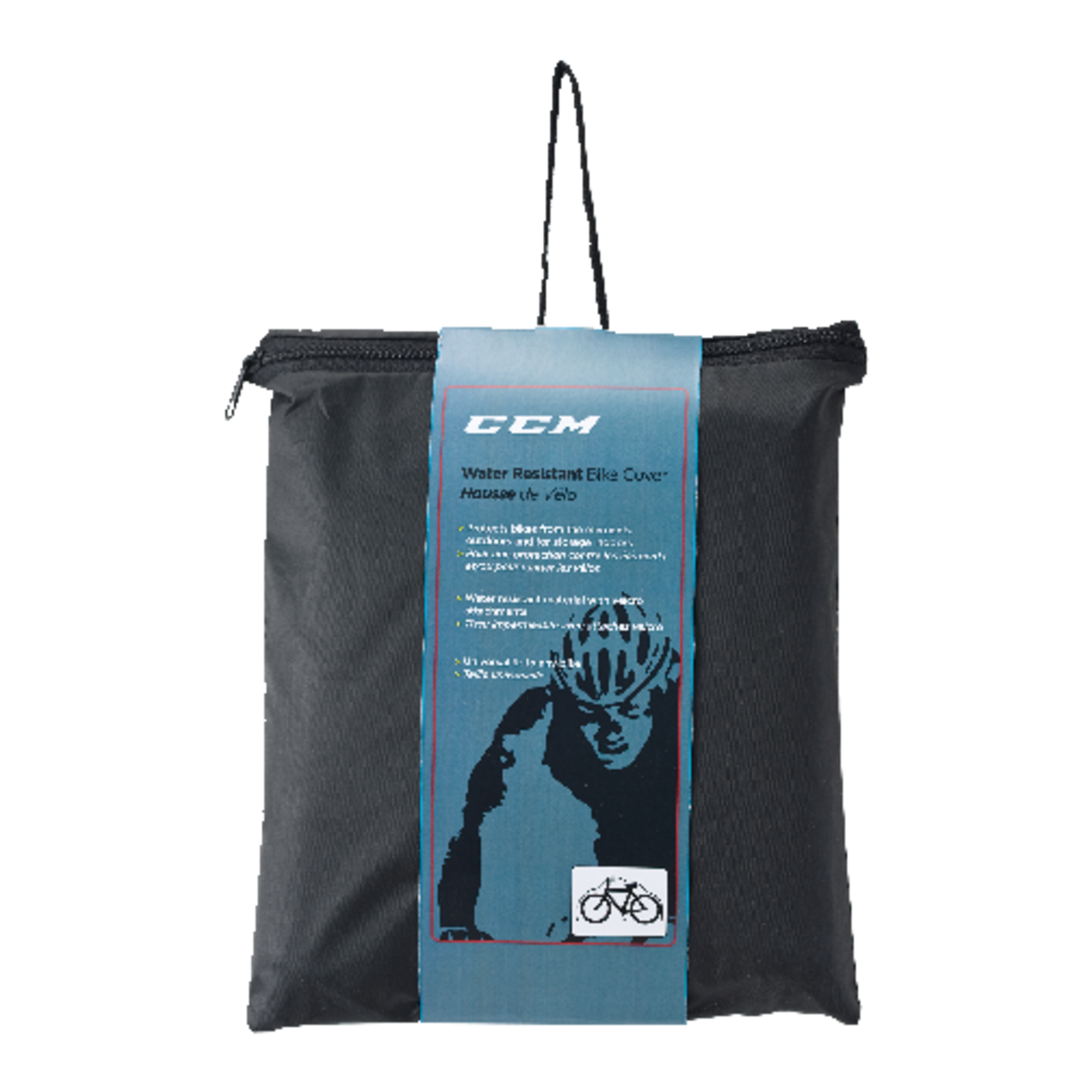 CCM Indoors & Outdoors Polyester Bike Cover w/Velcro Attachments, Water-Resistant Front_Flat