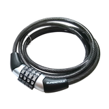 Supercycle Basic Bike Lock Cable w/4-Digit Dial Combination, Black, 3.9-ft Overhead_Plunge