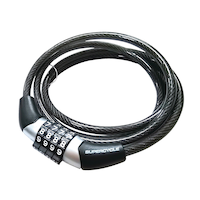 Supercycle Basic Bike Lock Cable w/4-Digit Dial Combination, Black, 3.9-ft