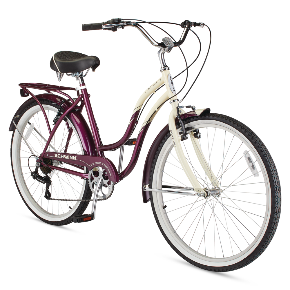 Women Comfort Bike 26” Pink Lightweight Aluminum Frame Cruiser Hybrid Shimano 