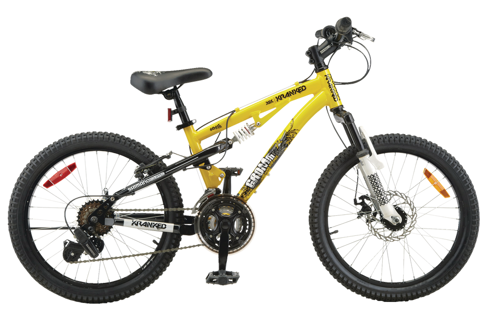 kranked dual suspension mountain bike