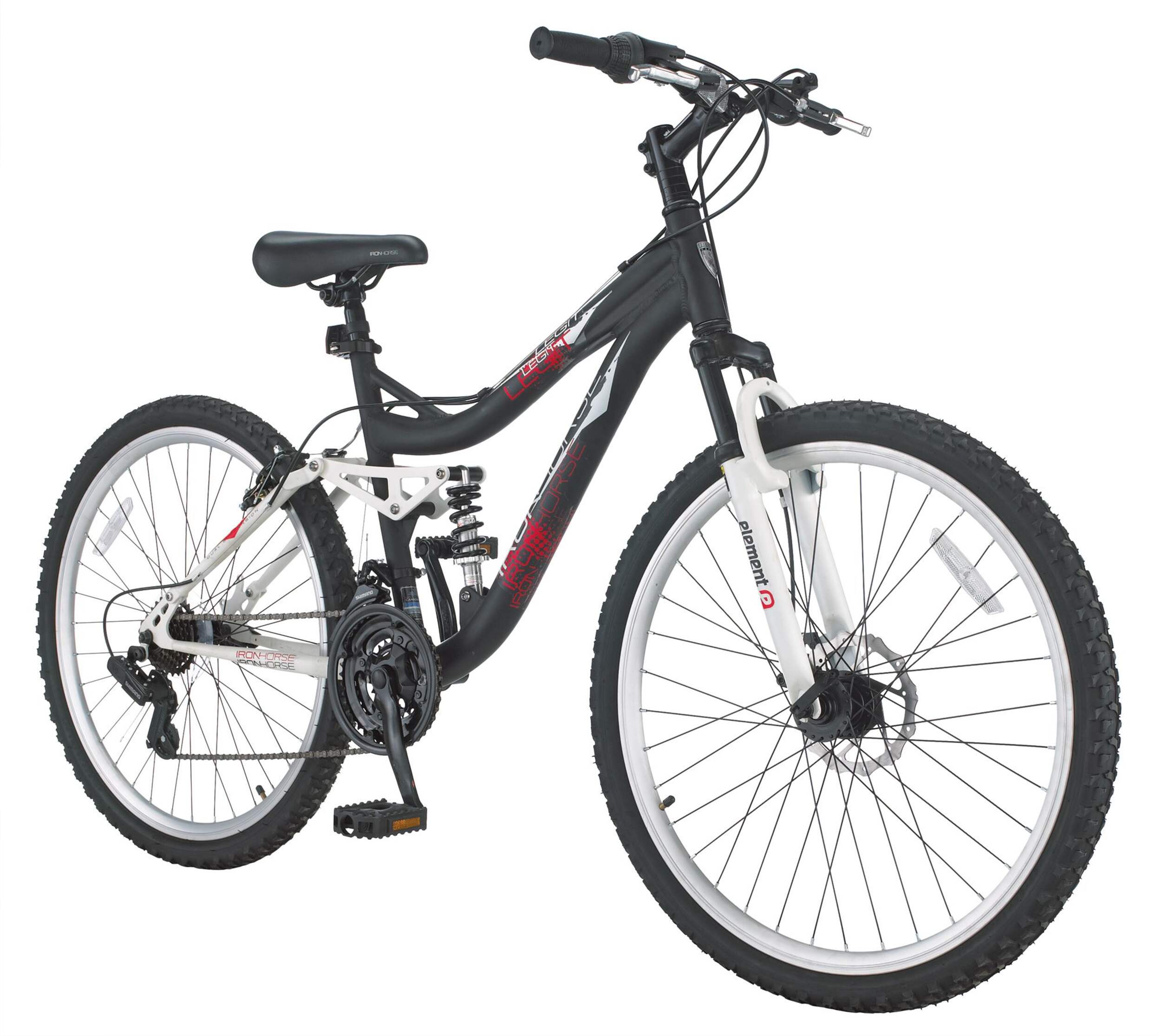 Ironhorse Legit Full Suspension Mountain Bike, 26-in Front_Three_Fourths_Angled_Right