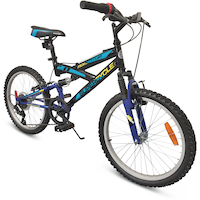 Supercycle Momentum Youth Dual-Suspension Mountain Bike, 20-in Wheel, Black/Blue