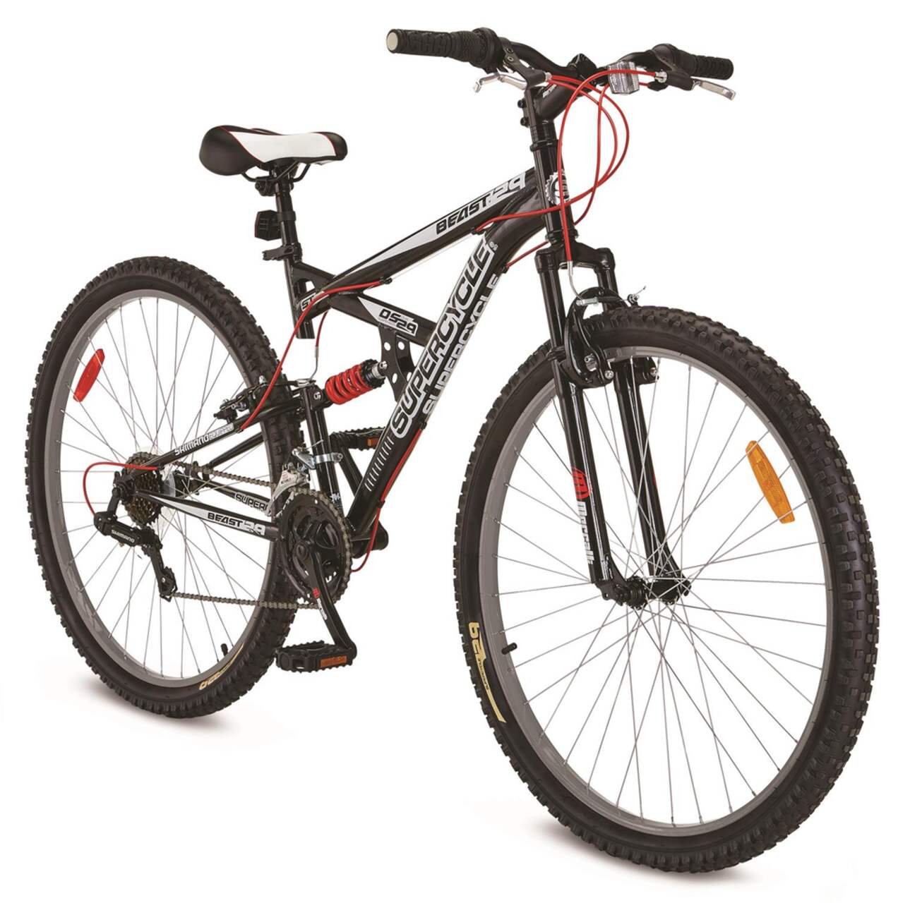 Raleigh Trailblazer Hardtail Mountain Bike, 29-in, Black/Red