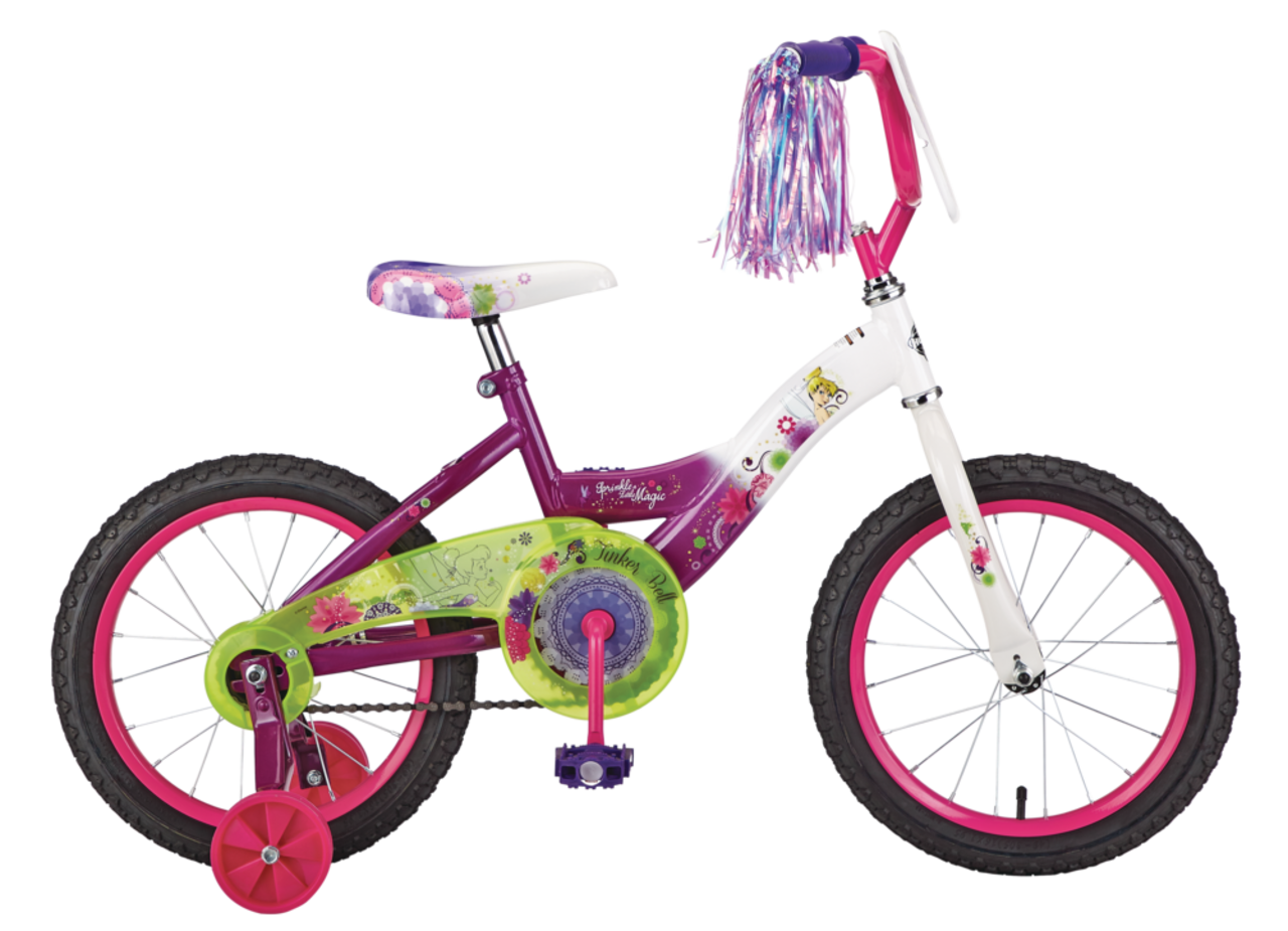 Tinkerbell bike with training outlet wheels