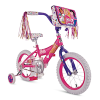 Barbie Kids' Bike, 14-in Wheel, Pink Front_Three_Fourths_Angled_Right