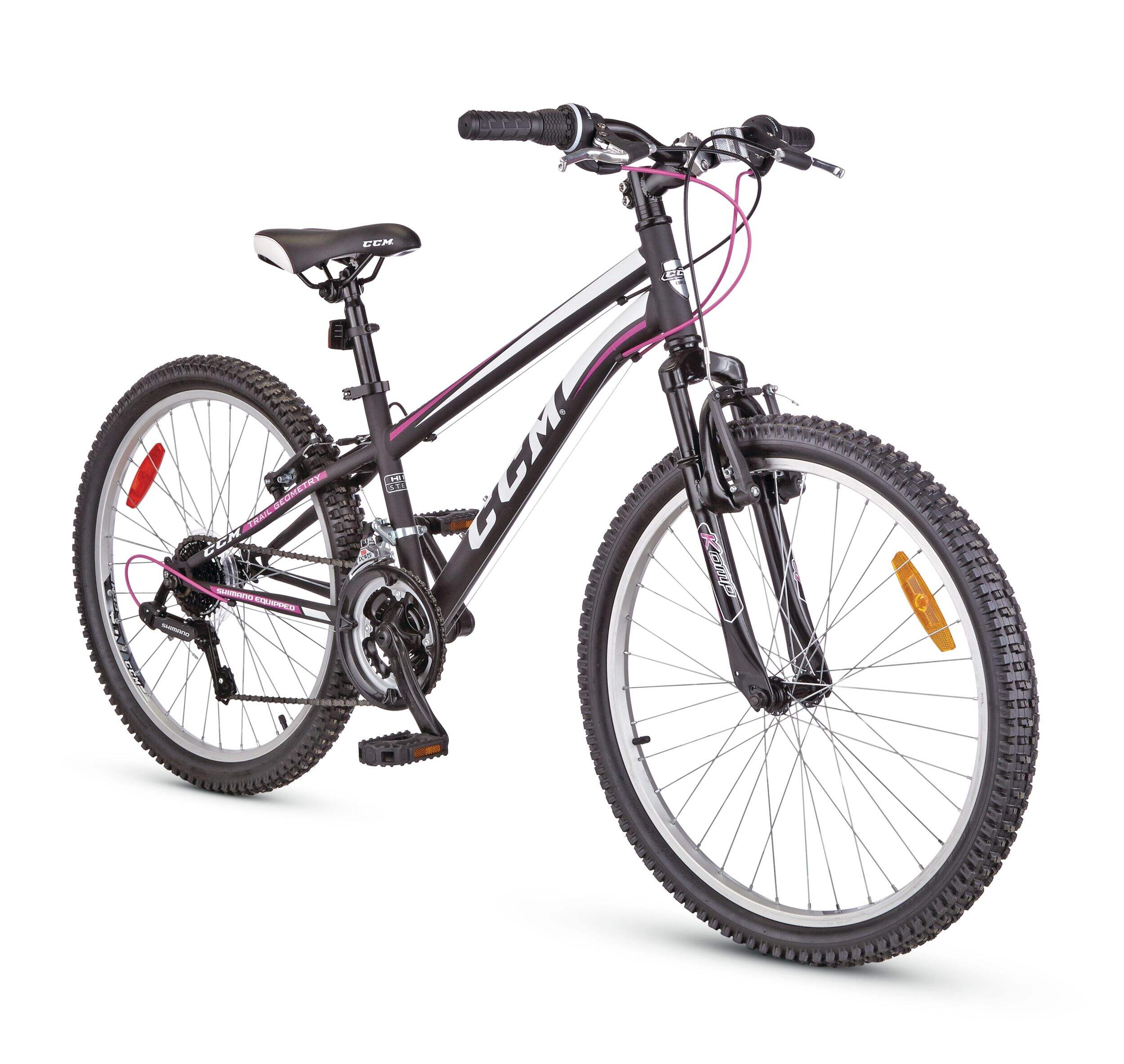 CCM Hardline Youth Mountain Bike, 21-Speed, 24-in Front_Three_Fourths_Angled_Right