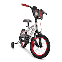 Supercycle Nite Metaloid™ Kids' Bike, 14-in Wheel, Silver/Red Front_Three_Fourths_Angled_Right