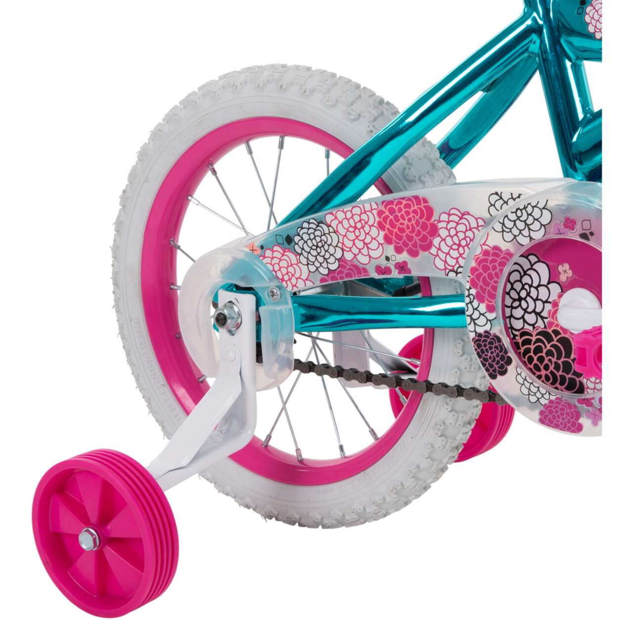 Supercycle Glimmer Metaloid Kids Bike 14 in Turquoise Pink