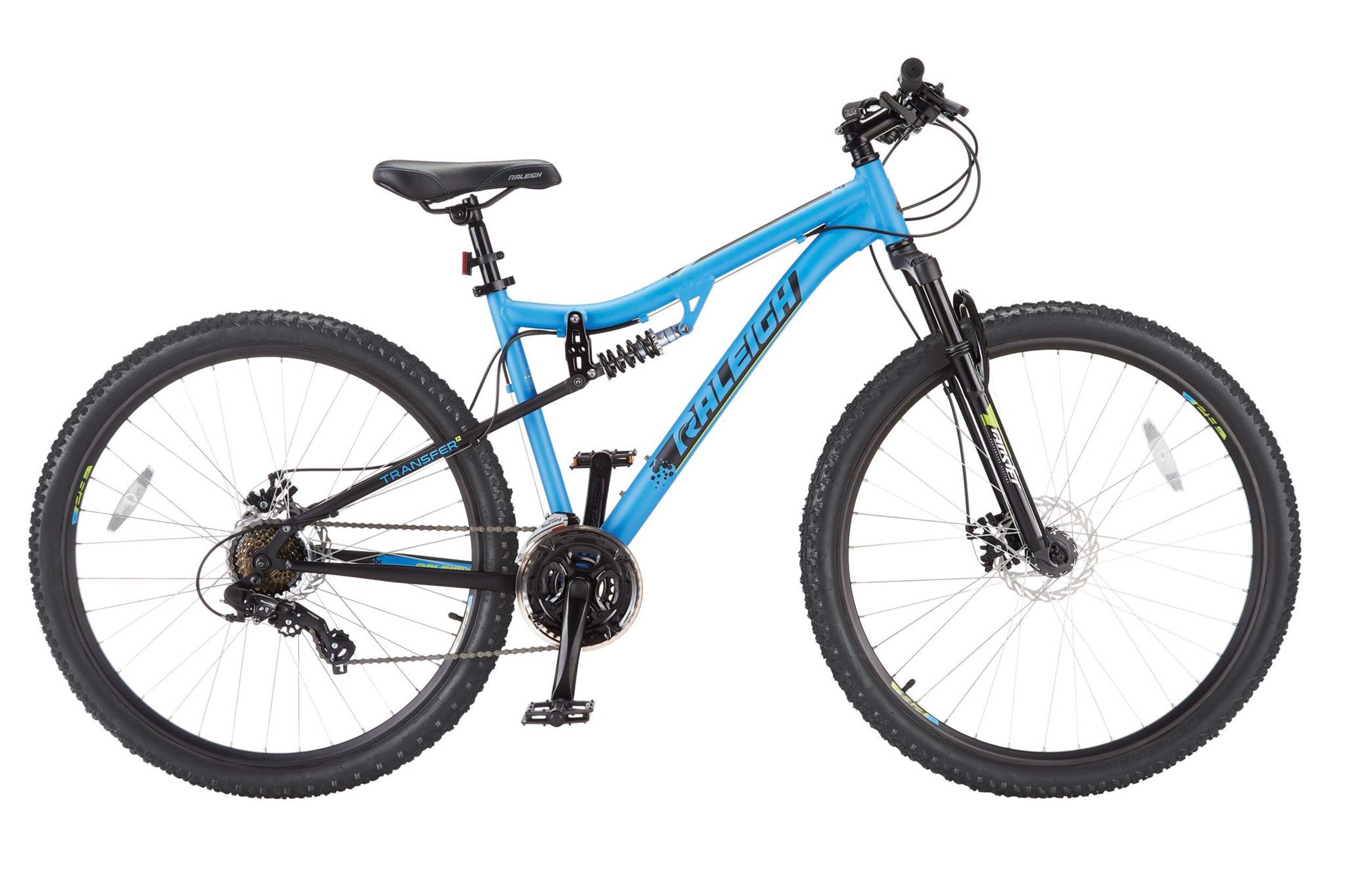 Raleigh Huck DualSuspension Mountain Bike, 29in, Light Blue