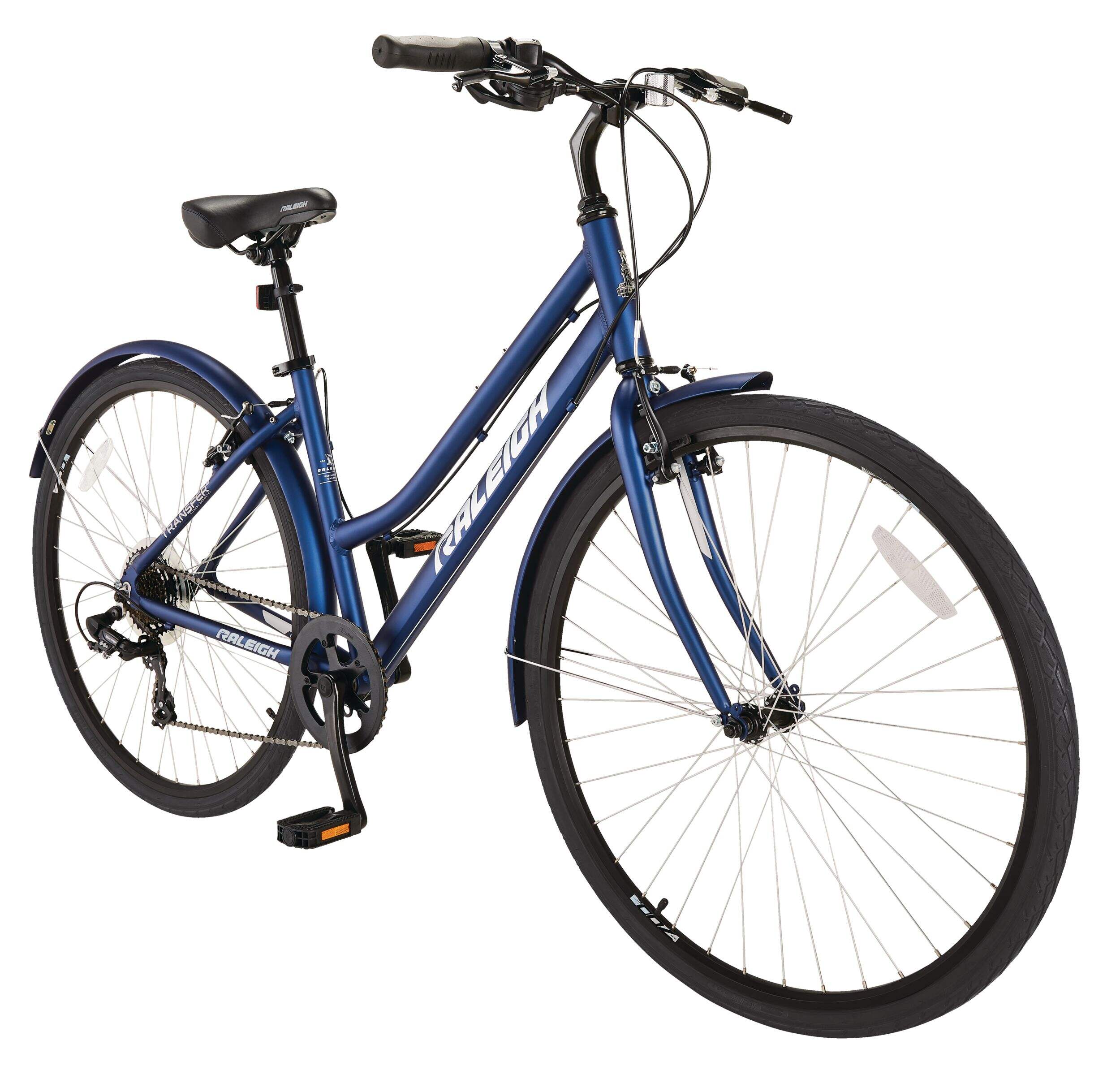 Raleigh Entourage City Bike, 700C, Blue Front_Three_Fourths_Angled_Right