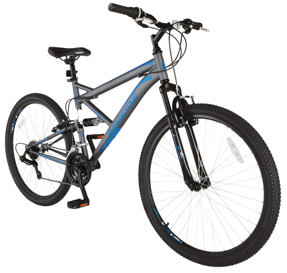 Supercycle Outlook Dual-Suspension Mountain Bike, 27.5-in, Grey/Blue ...