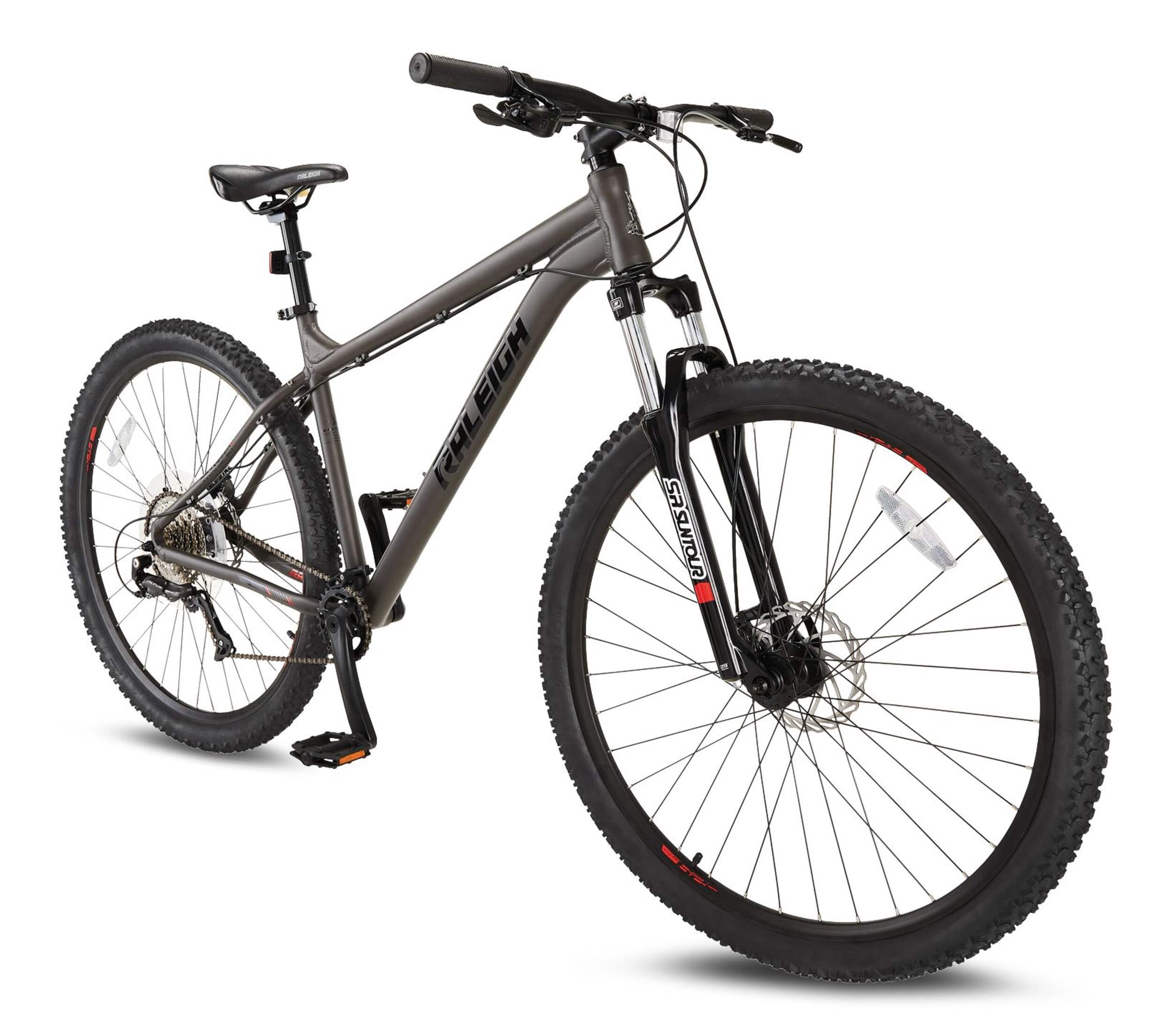 Raleigh Ridge HS Hardtail Mountain Bike, 29-in Wheel, Grey Front_Angled_Right