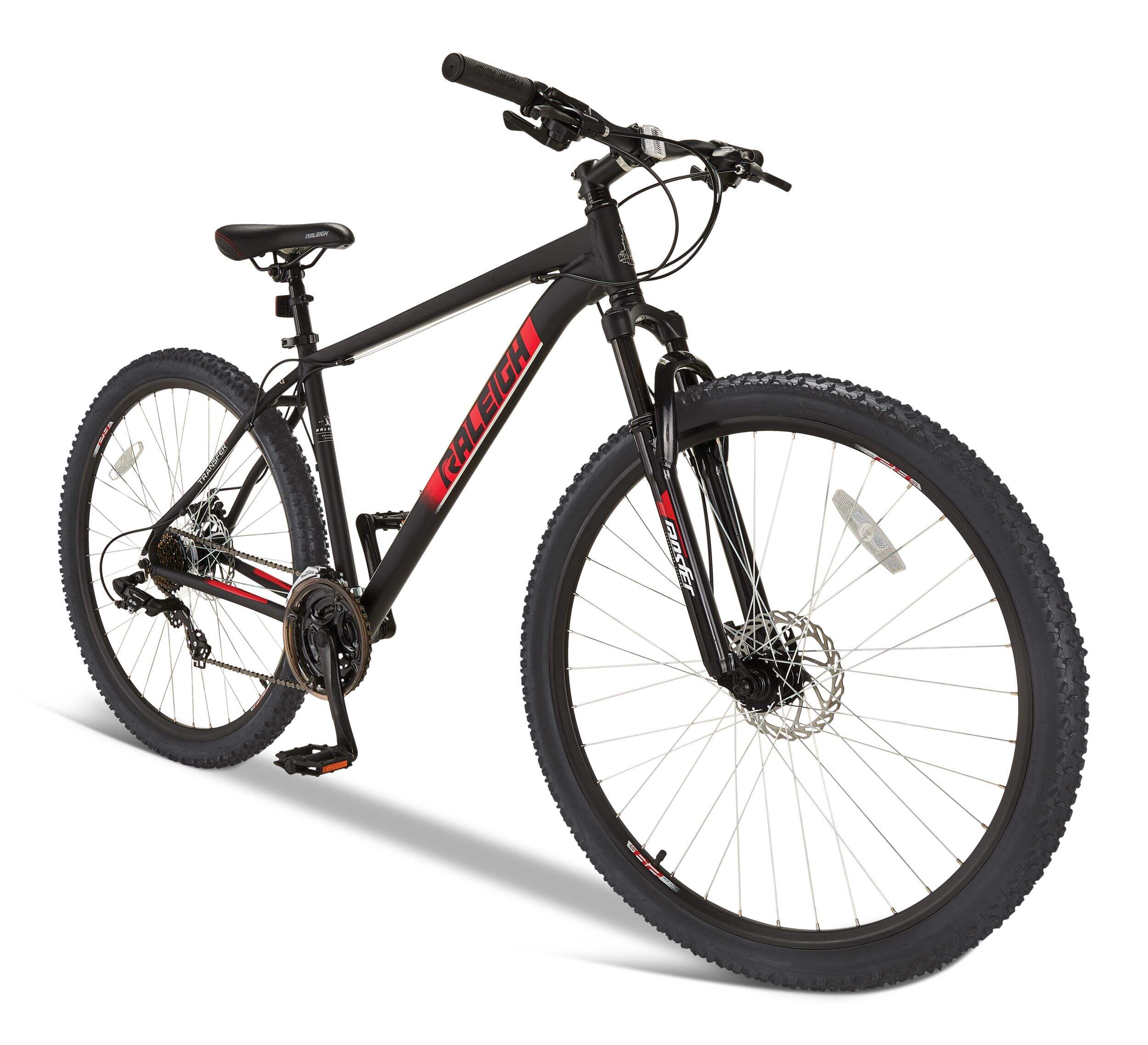 Raleigh Trailblazer Hardtail Mountain Bike,  29-in, Black/Red Front_Angled_Right