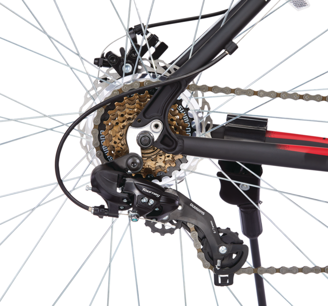 Raleigh Trailblazer Hardtail Mountain Bike, 29in, Black/Red Canadian