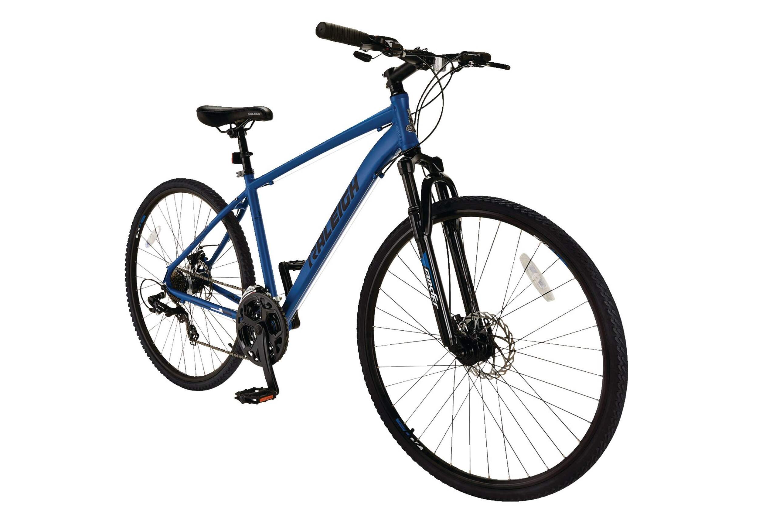 Raleigh Encounter Hybrid Bike, 700C, Blue Front_Angled_Right
