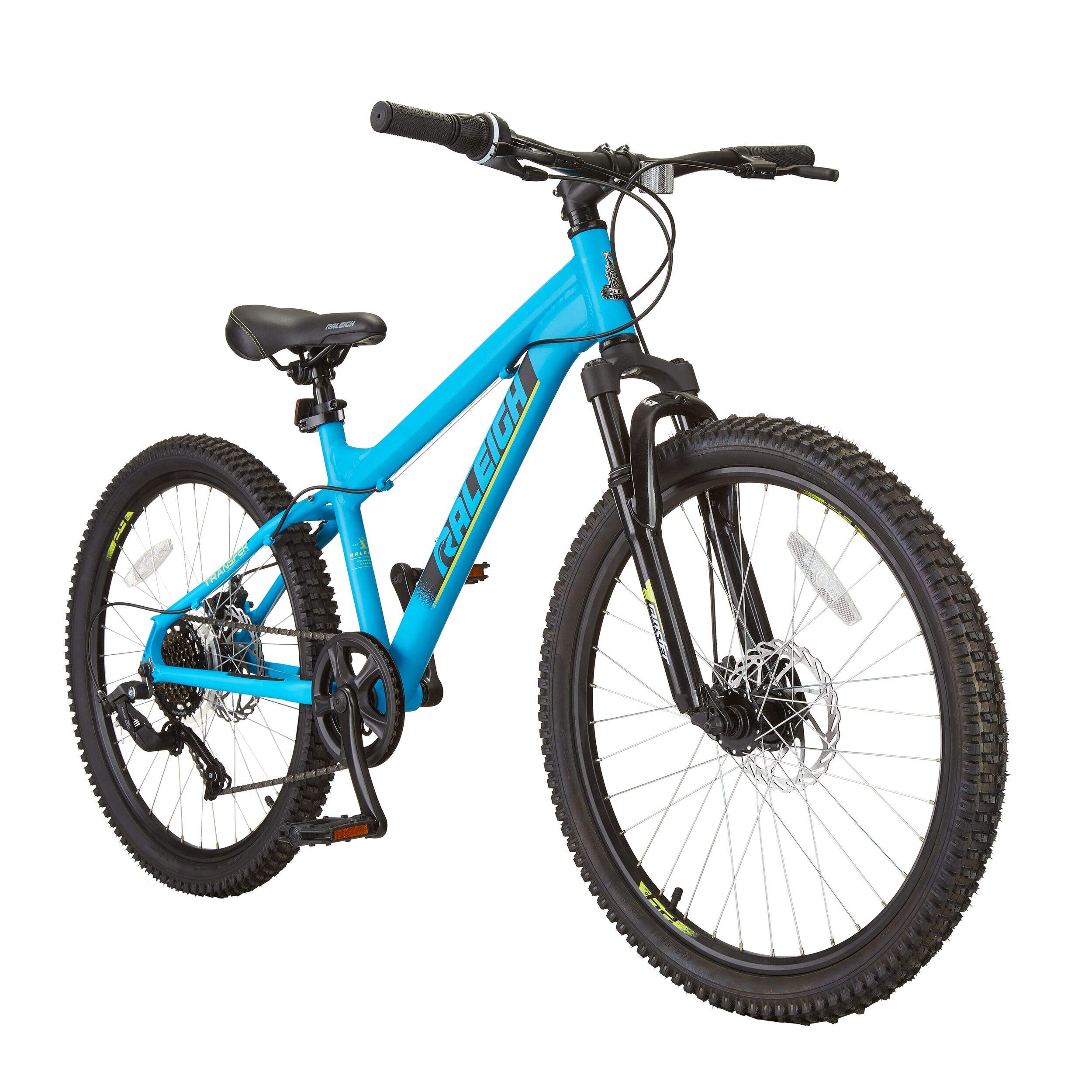 Vélo de montagne Raleigh Trailblazer pour jeunes, suspension avant, 24 po, bleu Front_Angled_Right