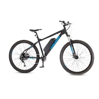 Raleigh Ascend Hardtail Mountain 36V Electric Bike, 350W Motor,  27.5-in Wheel, Black Front_Three_Fourths_Angled_Right