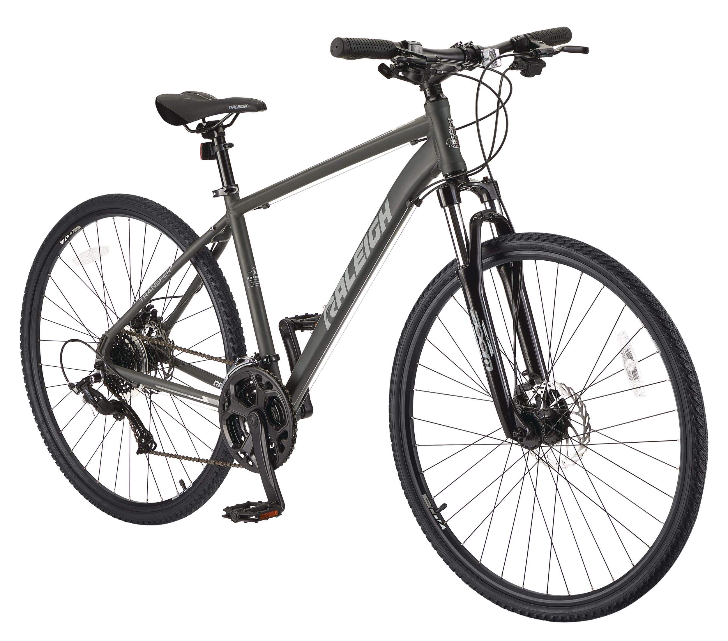 Raleigh Archer Hybrid Bike, 700C, Grey Front_Three_Fourths_Angled_Right