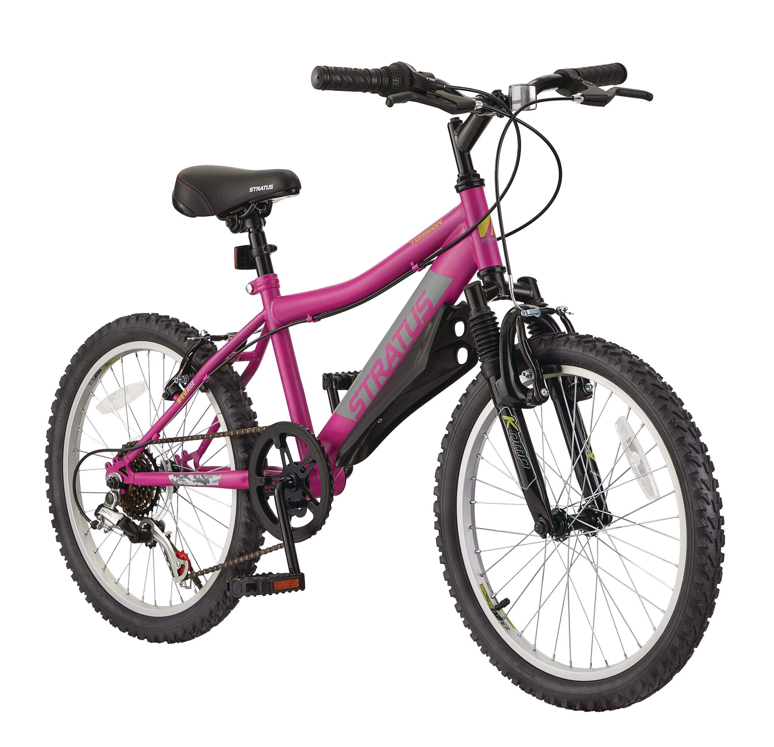 Vélo Stratus Torsion avec réflecteurs, enfants, 6 vitesses, roues de 20 po, violet Front_Three_Fourths_Angled_Right